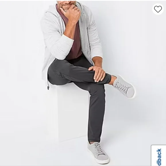 Nwt Stylus 5 Pocket Mens Slim Fit Flat Front Pants in charcoal smoke - Picture 4 of 4